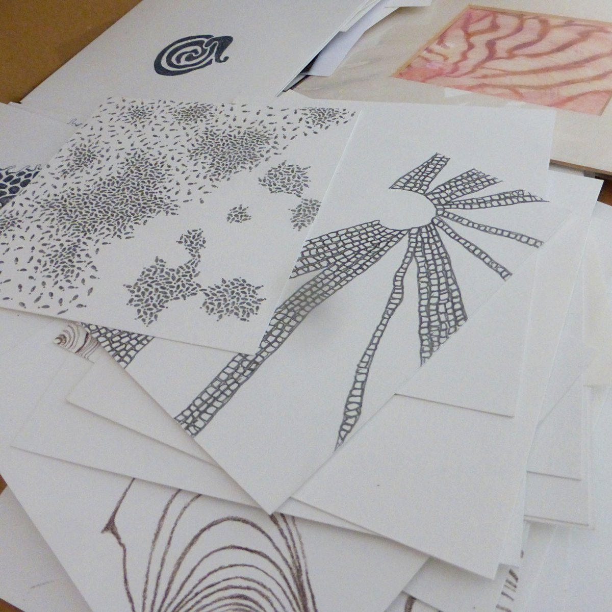 DeborahDuffin's tweet image. Sorting through my drawings as I unpack them. Really need to see some of them again, but it's a huge job. I have drawings going back 50 yrs, from when I was a student: from sketches on the back of envelopes, to 30ft wall drawings. I sold so many, but I just can't stop drawing...