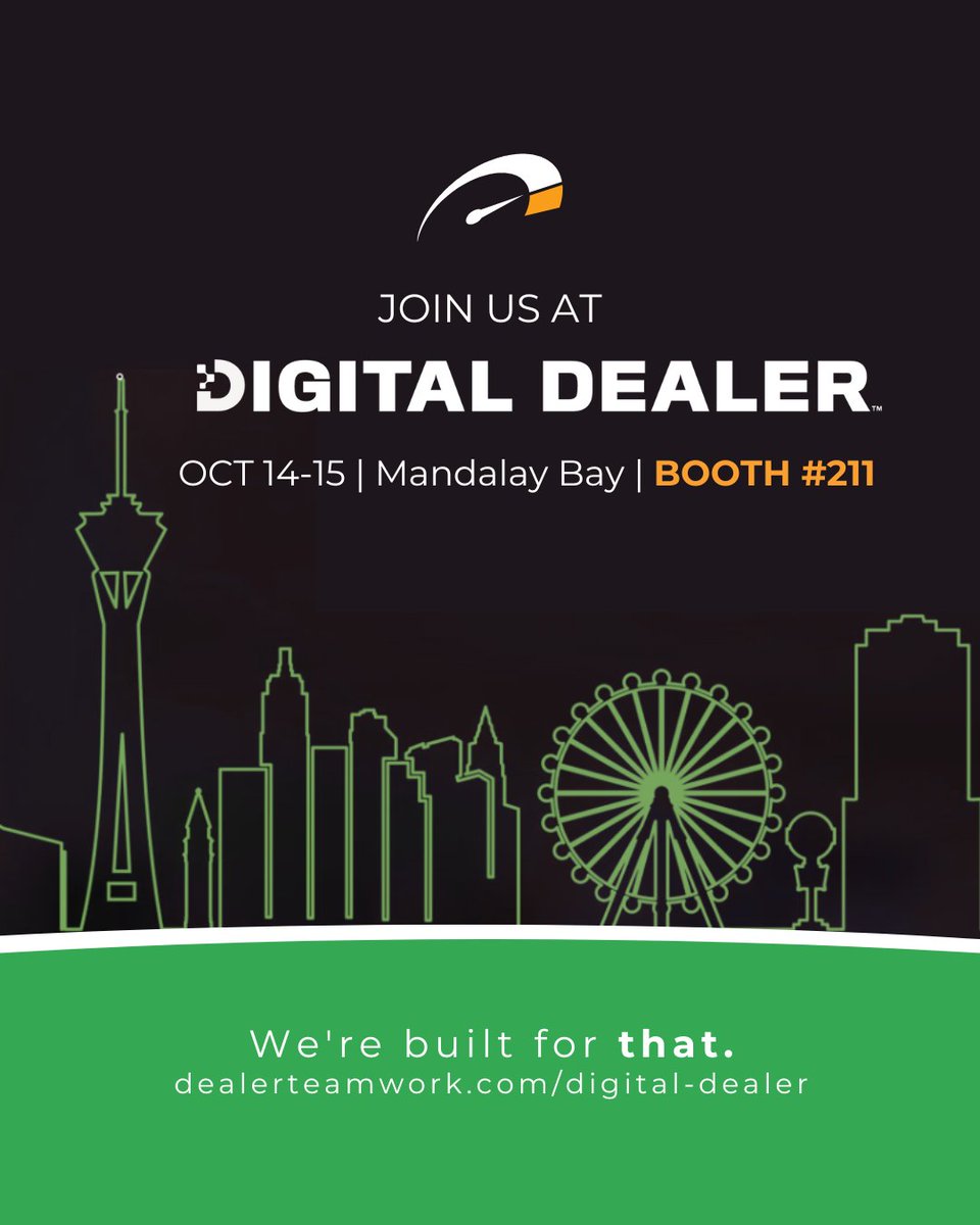 dealerteamwork1's tweet photo. JOIN US at the @DigitalDealer #DDCE25 | Booth #211 https://t.co/TJ1cjOyJTV
✅ Catch @sstapes on the Expo Talks stage
✅ Cheer @emiltsch defend his #AIHackathon title
✅ Hear from Anissa Collins, 2025 #WomenAtTheWheel honoree
✅ Don’t miss Olivia Stapleton's #NextGenAuto Session https://t.co/Xh7yLWbL21