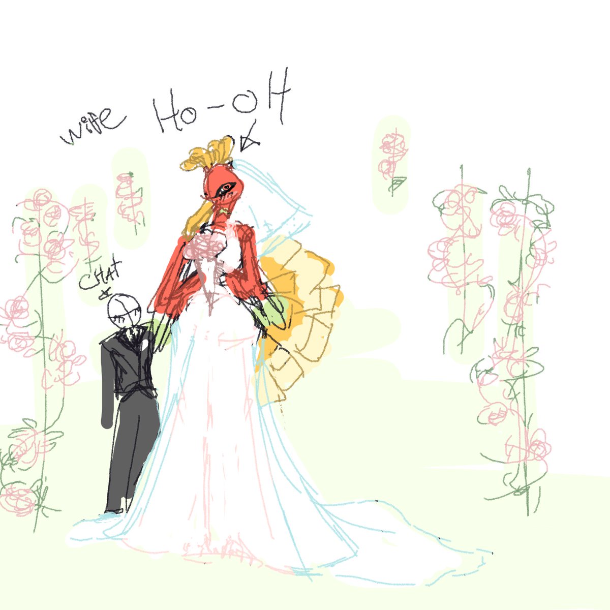 _MiniDiablo_'s tweet photo. had to do a quick stream to make this beautiful artwork , just to prove the kid LAROI wrong , u can in fact make a wife out of a Ho-Oh https://t.co/kogKwAef1w