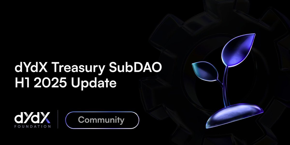 The dYdX Treasury SubDAO has published its H1 2025 Community Update, providing insights into its progress across treasury operations, staking, and buybacks over the past six months.

Key insights here: dydx.foundation/blog/dydx-trea…