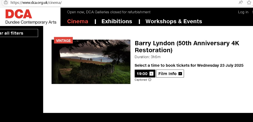 UnicornUnbound's tweet image. A night at the flicks to see 'Barry Lyndon'.
#BarryLyndon #Kubrick #FleaPitCinema #Cinema