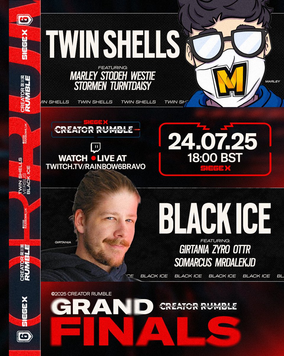 Two Teams - Two Creators - One Champion

[ Grand Final starts tomorrow 18:00 BST ]
