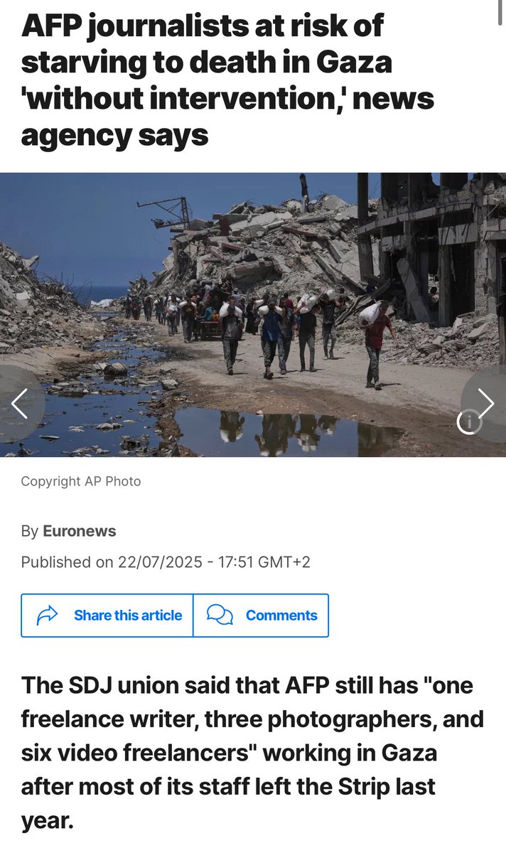 _Nico_Piro_'s tweet image. La AFP ricorda che nella sua storia ha visto propri giornalisti uccisi, feriti, incarcerati ma mai a rischio di morte per fame. Sta accadendo con i corrispondenti dell’agenzia a Gaza, dove oggi si registrano almeno 110 morti per malnutrizione
E i potenti in Usa es UE banchettano
