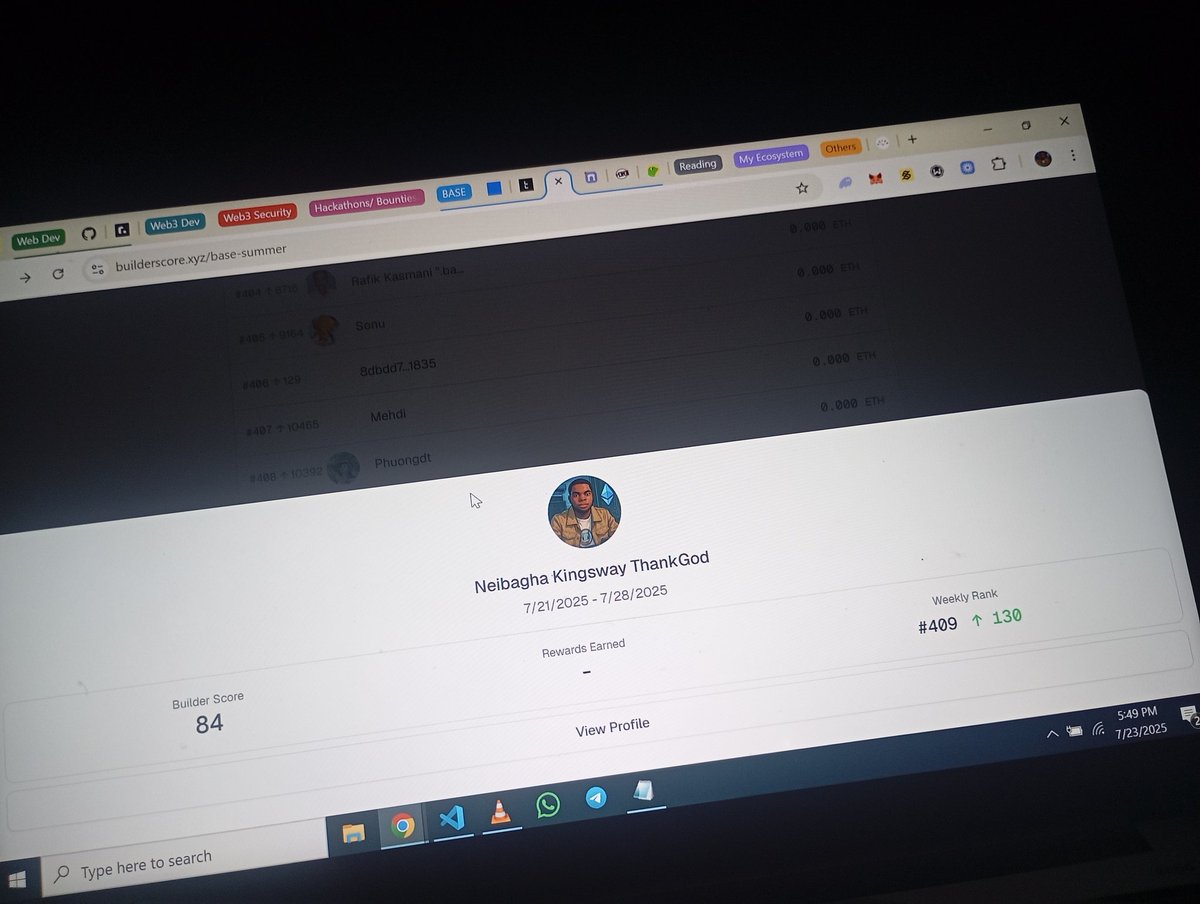 My current ranking on <a href="/TalentProtocol/">Talent Protocol</a> 

See you all at the top! 🫡