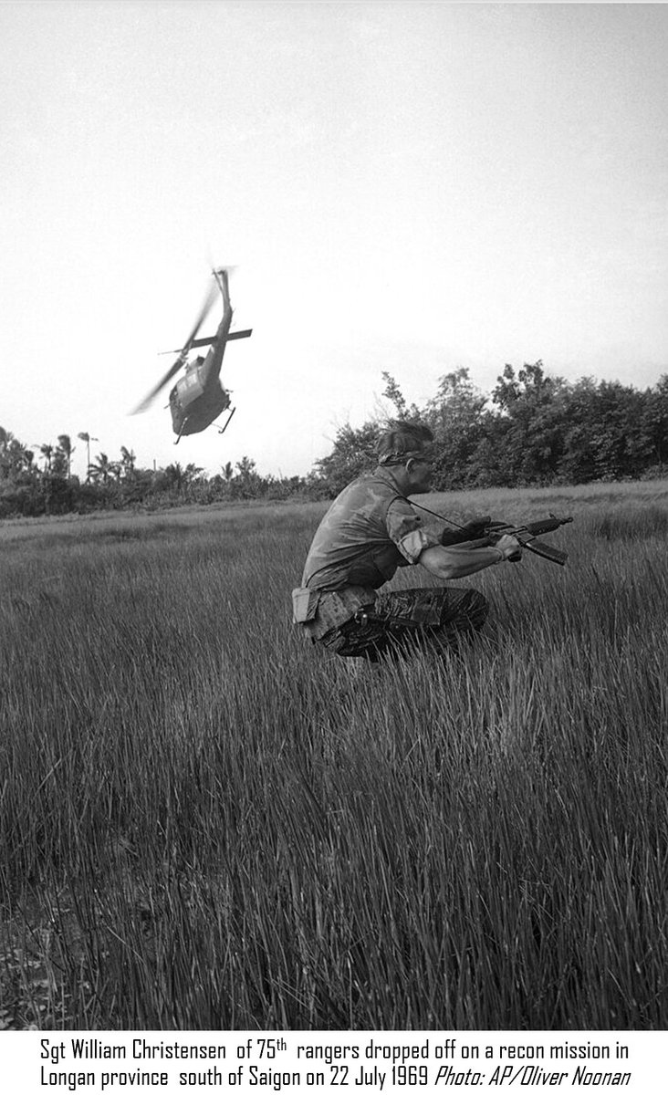 WarsIndo's tweet image. Sgt William Christensen of 75th rangers dropped off on a recon mission in Longan province south of Saigon on 22 July 1969
