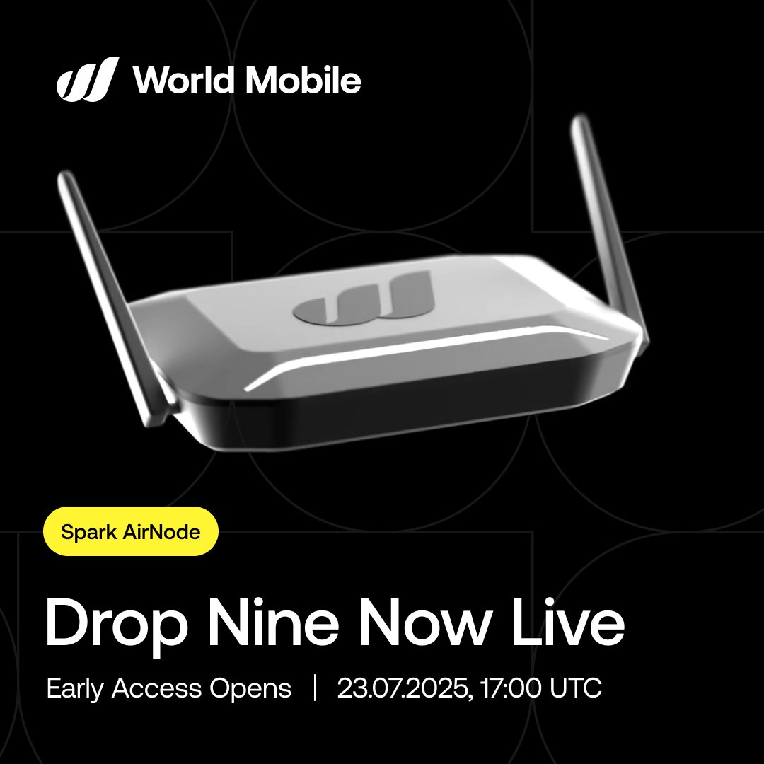 ⚡Early Access is now LIVE for the Spark AirNode Drop Nine!

📡 Operate an AirNode
💸 Earn real-world rewards
🌍 Help build the decentralized mobile network of the future

Ready to join the sharing economy?

Claim Early Access:
👉 airnode.worldmobile.net/airnode-operate