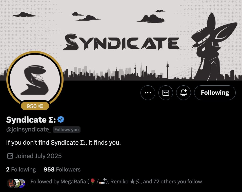 imluidji's tweet image. Truly grateful for the support we’ve received for @joinsyndicate_ so far.
Now feels like the right time to clear up a few things about what Syndicate Σ: is aiming to become:
1. Your go-to community, open to everyone, for everything related to MegaETH.
2. Breaking down…