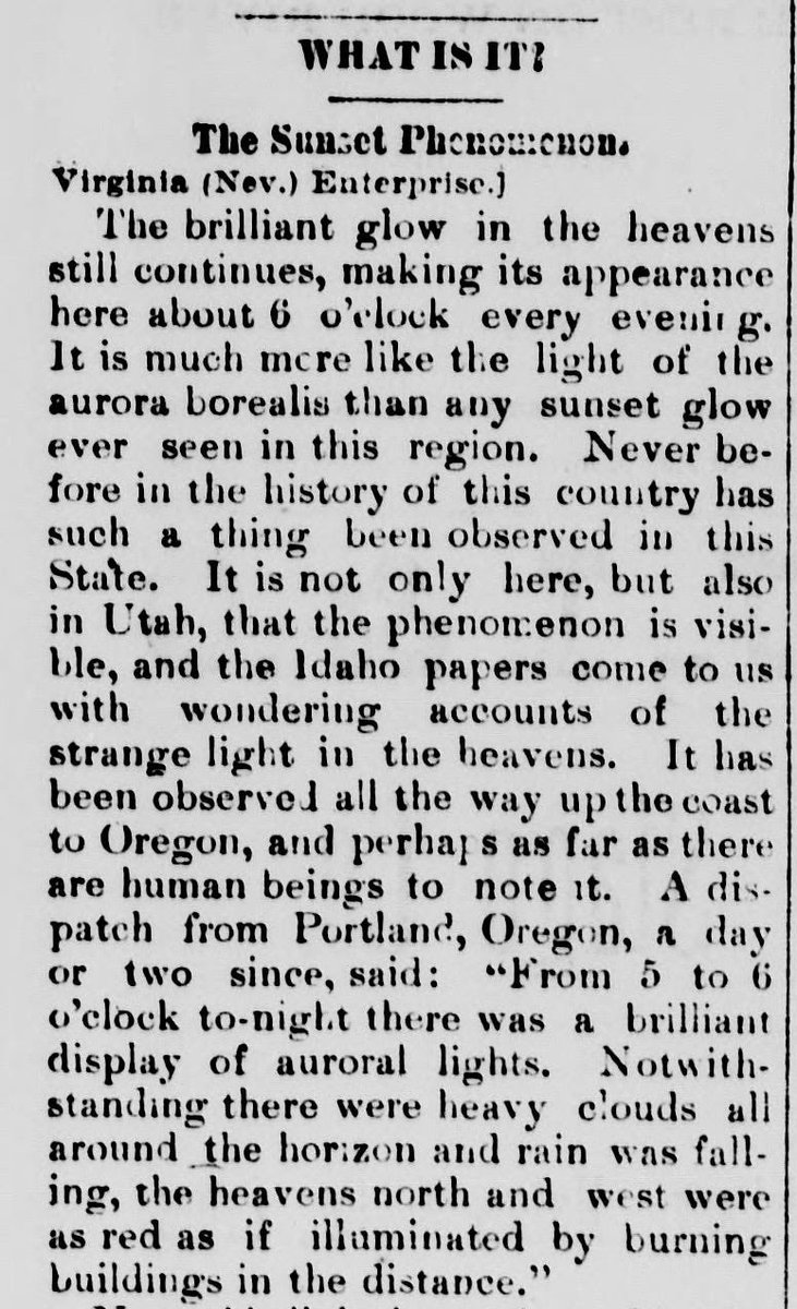 oddoldnews's tweet image. What Is It?
The Sunset Phenomenon
Wood River times. November 30, 1883