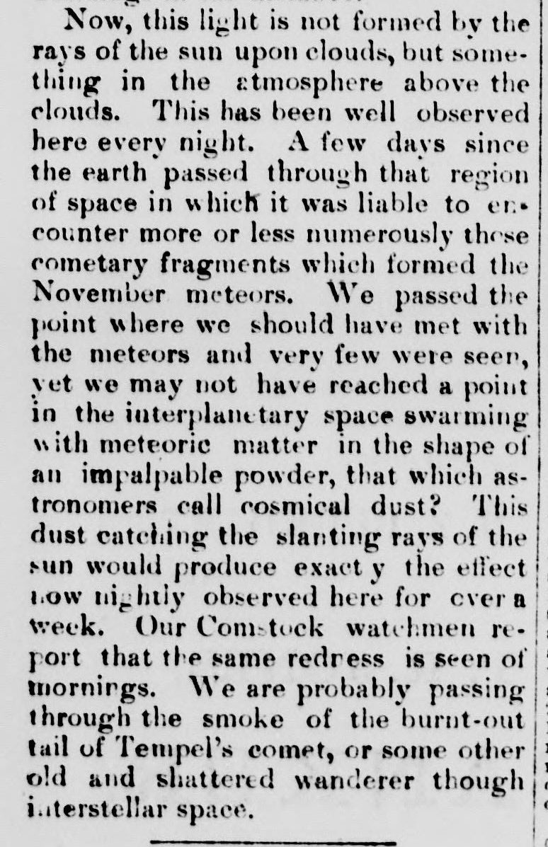 oddoldnews's tweet image. What Is It?
The Sunset Phenomenon
Wood River times. November 30, 1883