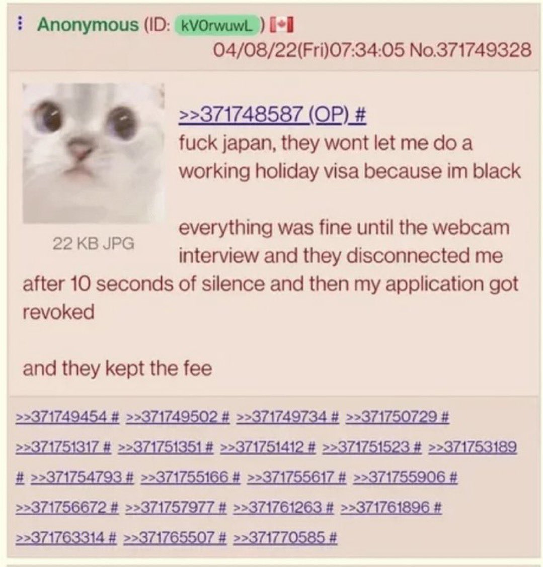 Classicist9999's tweet image. >be African
>apply for work visa in Japan
>everything is fine until ... the webcam interview
>Japs see a black face and hang up
>say "bye-bye" to application fee
> yellow supremacy and rayzzism
You won't believe who is promoting D.I.E. in Japan today. ✡️🇮🇱
