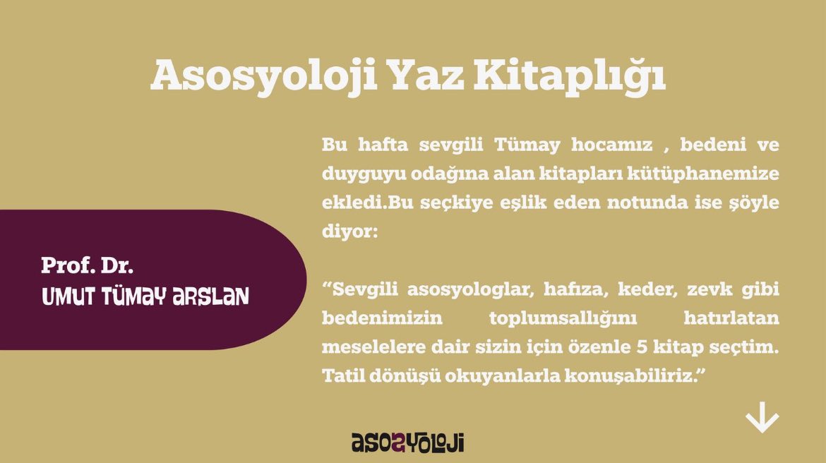 Asosyoloji Yaz Kitaplığı ☀️