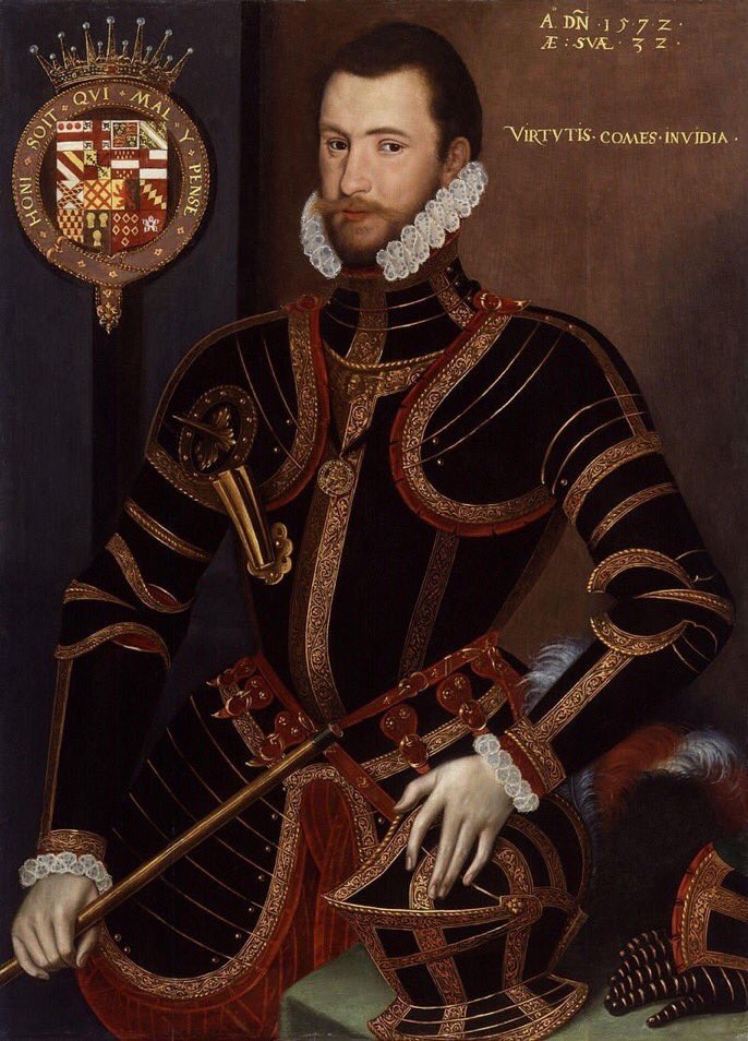 jdmccafferty's tweet image. 23 July 1576: Walter Devereux Earl of #Essex & Earl Marshal of #Ireland lands in #Dublin #otd Died there of dysentery 22 September (NPG)