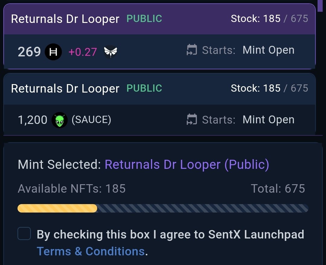 ReturnalsX's tweet image. Only 185 NFTs left from 1111 supply
123 have now been minted from Public launch 🔥
What's next?
1) Blind trading
2) dNFT art reveal