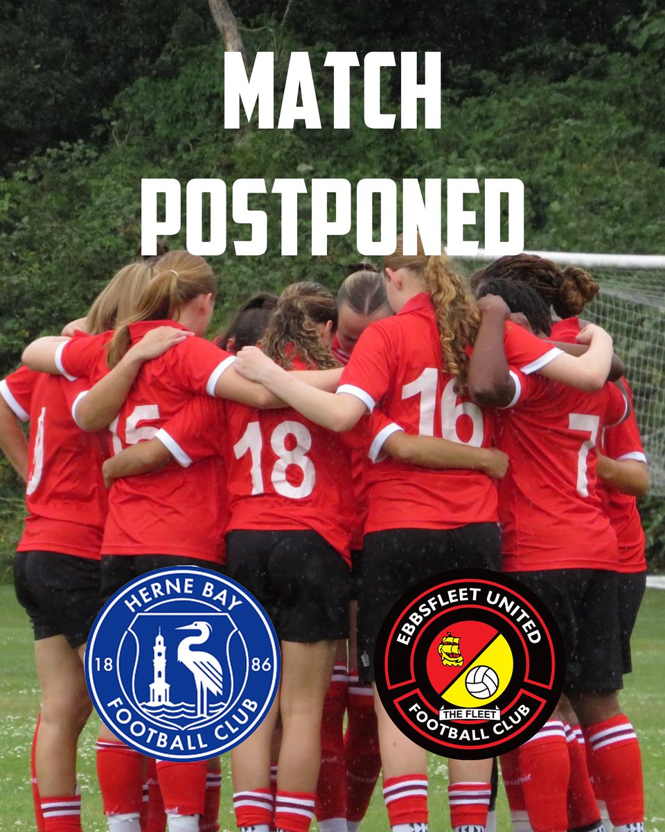 EbbsfleetWomen's tweet image. MATCH POSTPONED❌
Our trip to Herne Bay on Sunday 27th July has been postponed. The Fleet return to on action Sunday 3rd August against She Can Play FC 👊