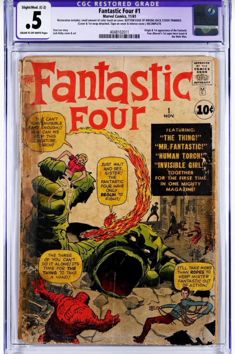 AlJean's tweet image. In honor of @FantasticFour a comic I traded 30 other comics for to my friend Gary Zingaro in 1974…wish I’d invested in a Mylar bag!