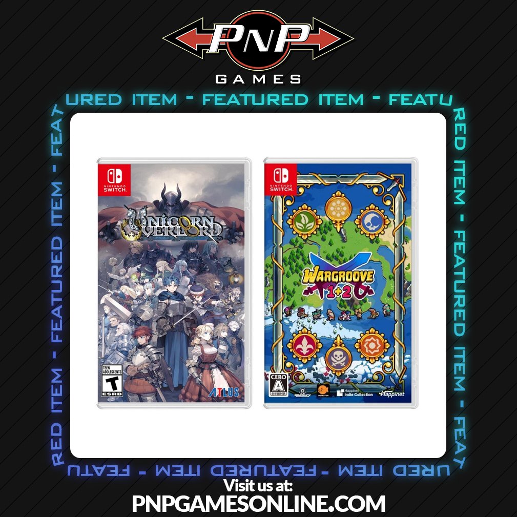 PNPGames's tweet image. Get Tactical!
Unicorn Overlord PS5/SWITCH/XSX $39.99 CAD (~$29 USD)
pnpgamesonline.com/?s=Unicorn+Ove…
Wargroove 1+2 (JP) SWITCH $44.99 CAD (~$33 USD)
pnpgamesonline.com/product/wargro…
Browse All #Sales at PNPGAMESONLINE.COM:
pnpgamesonline.com/shop/?pr_onsal…
Orders exceeding $65 CAD / ~$48 USD SHIP…