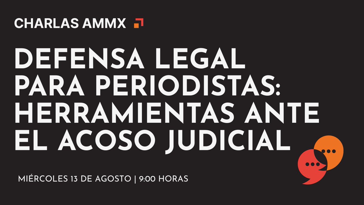 AlianzaMediosMx's tweet image. ¡Periodistas 📢! La Alianza de Medios Mx los invita a la charla gratuita: Defensa legal para periodistas: herramientas ante el acoso judicial ⚖️Aprenderán a enfrentar la censura y proteger su trabajo🗓️ 13 Agosto⏰ 9am (CDMX)💻En línea #AcosoJudicial forms.gle/SwZWKzqei1kPVW…