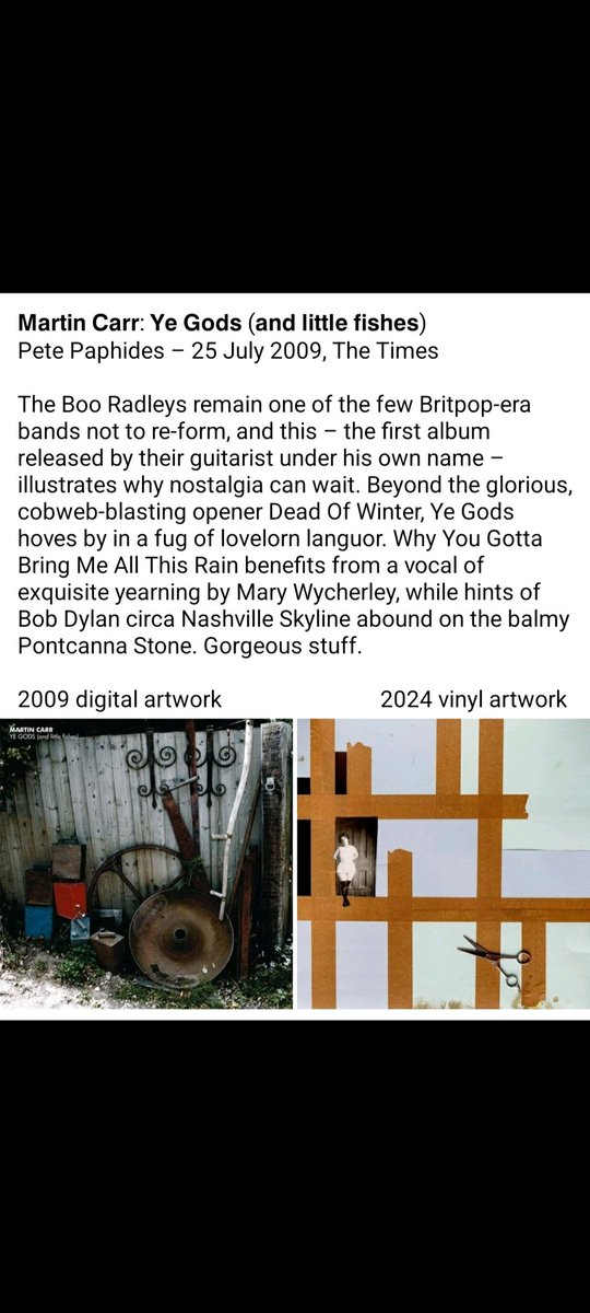 When Martin Carr does brand new art for the vinyl edition of his debut solo album. 
av8records.co.uk