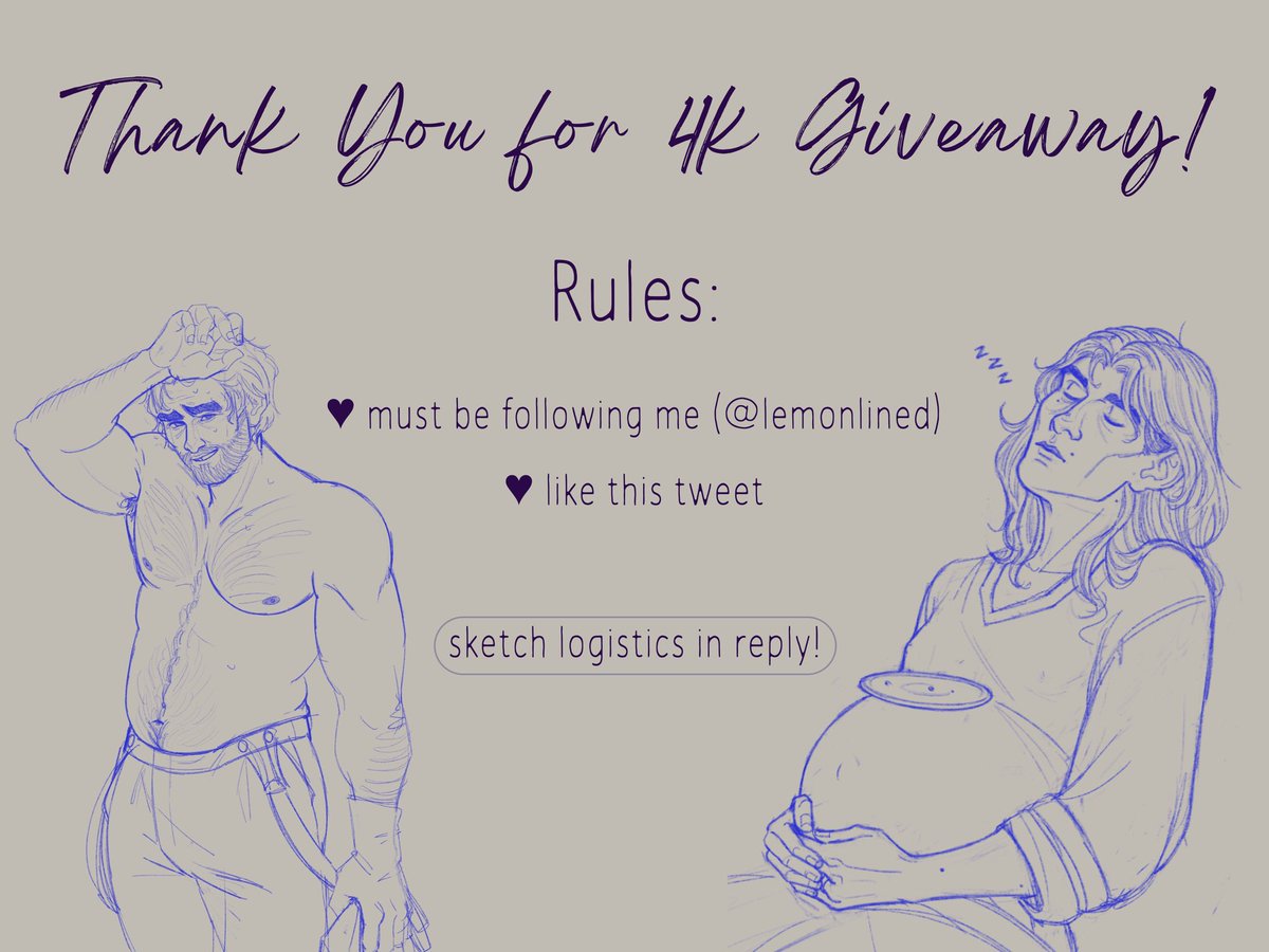 lemonlined's tweet image. tysm for 4k!! i never expected this account to grow beyond a few people and i’m truly blown away by the love my art gets :’))
so…sketch giveaway!! i’ll be picking 4 users to receive a sketch of their choice :) i’ll pick people in a week!
(pic credit to @stupidsarah69 &lt;333)