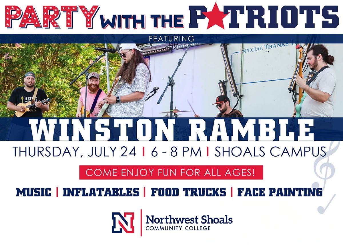 NWSCC's tweet image. COME ENJOY SOME MUSIC 🎶 with the Patriots TOMORROW NIGHT (7/24)‼️Winston Ramble will be performing starting at 6 PM. #partywiththepatriots #nwscc #GoPatriots