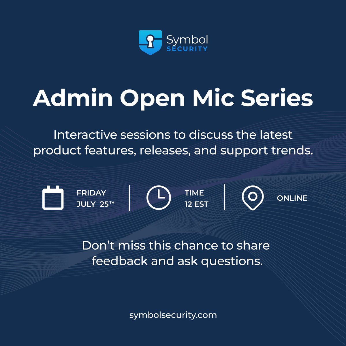 Symbol_Security's tweet image. Symbol Admin Open Mic is back—Friday, July 25 at 12 PM EST!
We'll cover tips to streamline your Symbol Security program + a peek at our 2025 Roadmap.
🛠️ Roster fixes, training delivery, auto tools & more!
📍 Online: hubs.ly/Q03ynpcT0
#Cybersecurity #MSP #AdminTools