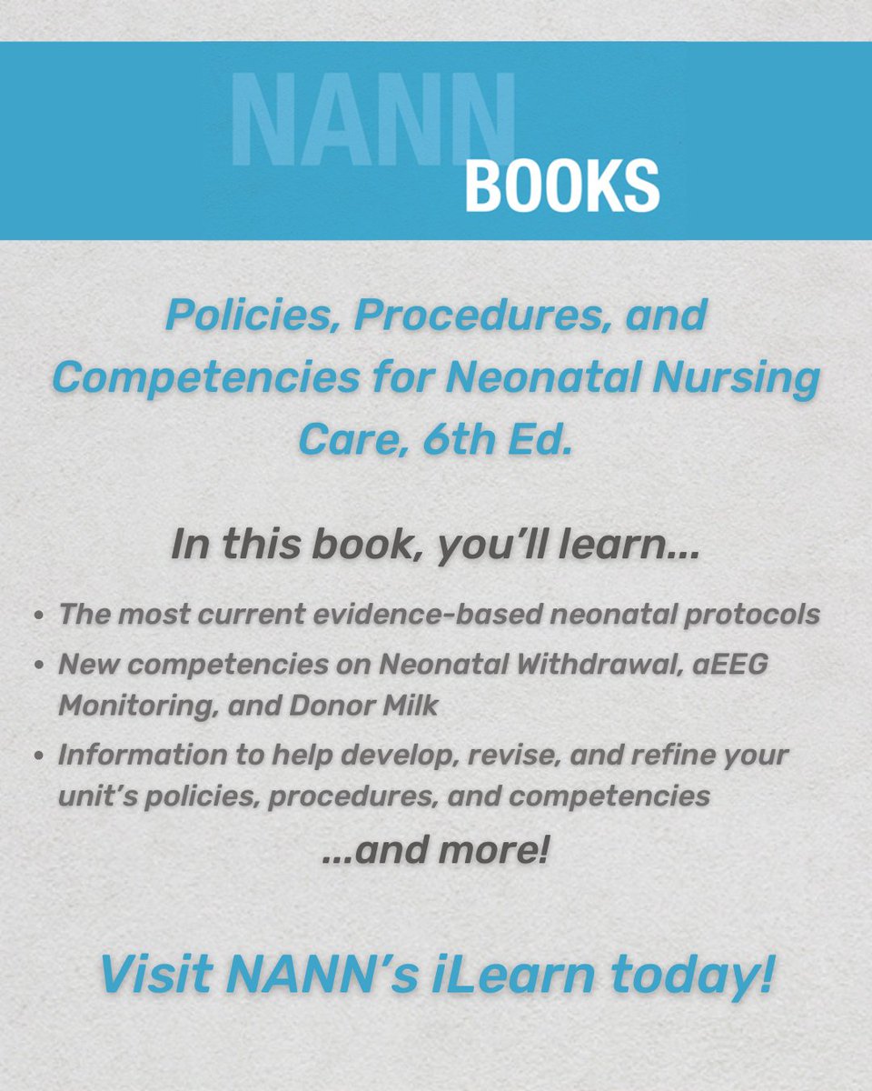 NeonatalNurses's tweet image. Set the standard for neonatal care with "Policies, Procedures, and Competencies for Neonatal Nursing Care, 6th Edition"!
Order now for your group or institution and build a strong foundation for neonatal nursing excellence: bit.ly/4nOtv6X.