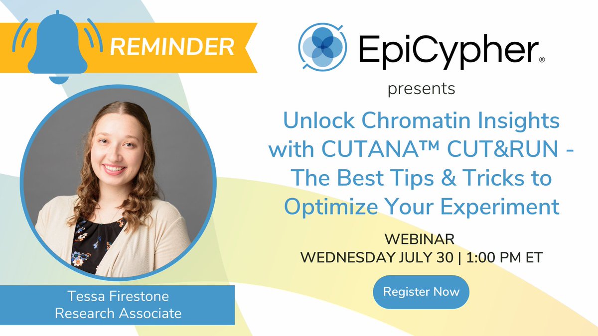 epicypher's tweet image. Just 1 week away! Join our CUT&RUN webinar with Tessa Firestone to level up your chromatin mapping game.
Tips, tricks, and data-driven insights await.
🔗 Register now: app.livestorm.co/epicypher/unlo…
#Epigenetics #CUTandRUN