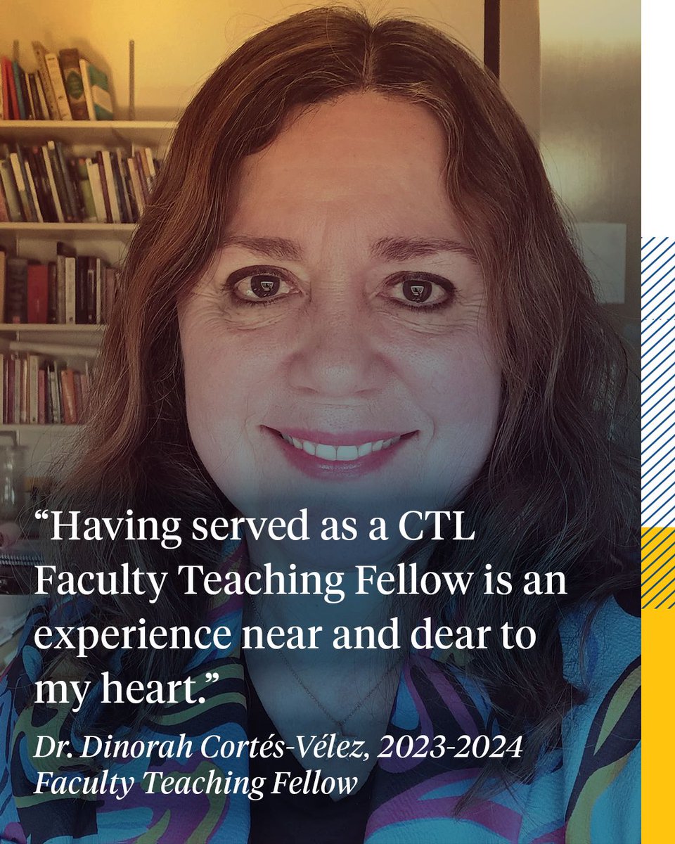 Apply be a CTL Faculty Teaching Fellow! "I valued the opportunity to work with the CTL team in support of reflective teaching and learning practices in the spirit of St. Ignatius of Loyola." 2023-24 Faculty Teaching Fellow, Dr. Dinorah Cortés-Vélez buff.ly/iFhQqeW