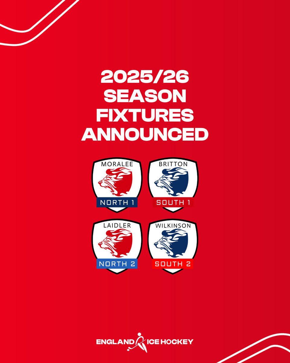 Diaries at the ready 📅

Fixtures have been confirmed for the 2025/26 season across all four NIHL regional divisions!

📰: cstu.io/20639f
