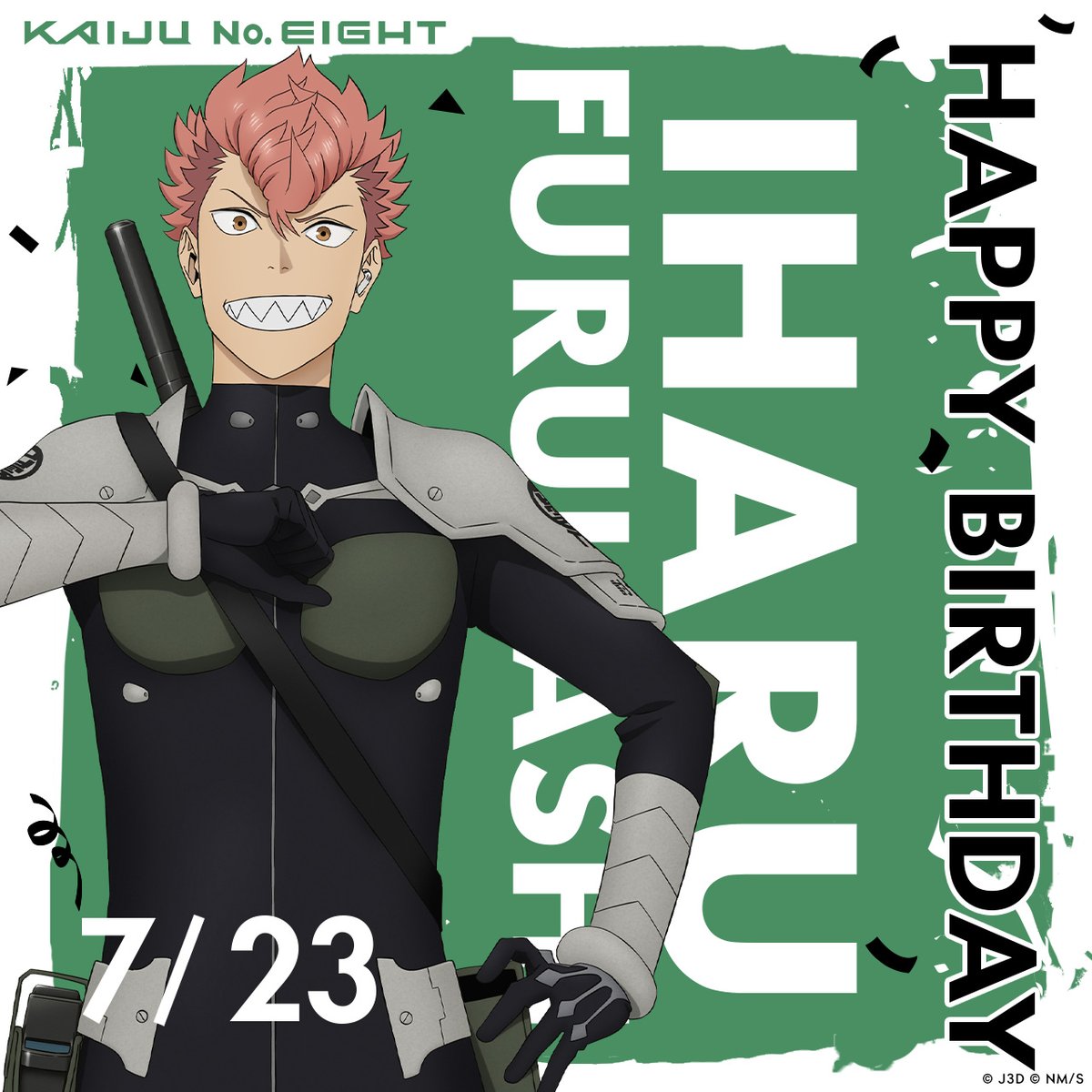 KaijuNo8_O_EN's tweet image. Happy birthday to the hot-headed Third-Division officer, Iharu Furuhashi!
#KaijuNo8