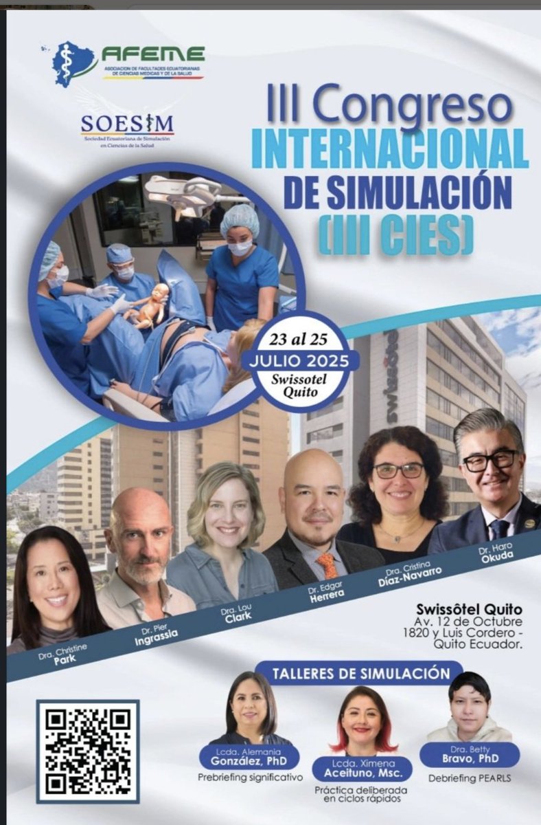 dredgarherrera's tweet image. #SOESIM #SOMESICS #SimulaciónMédica

Muchas gracias, Dra. Betty Bravo y SOESIM (Sociedad Ecuatoriana de Simulación), Sociedad Mexicana de Simulación &quot;SOMESICS&quot;, invitada a uno de los congresos más importantes de la Educación aplicada a la Medicina y Ciencias de la Salud.