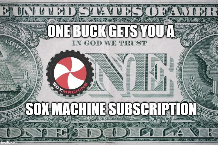 soxmachine_josh's tweet image. Last day of the @SoxMachine $1 subscription promo.
Every bit helps in our pursuit in providing independent White Sox coverage.
Sign up: soxmachine.com/products