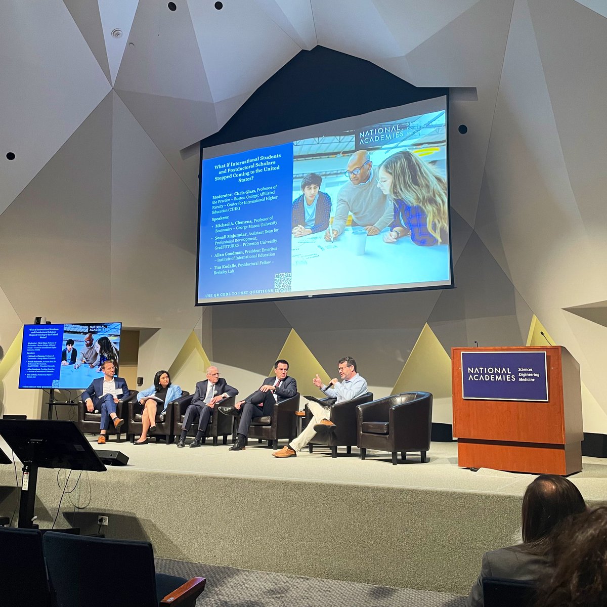 ArielleLBaker's tweet image. Returned to @theNASEM today—familiar halls, urgent questions. Grateful to attend a session organized by @smr32 exploring: What if international students and postdocs stopped coming to the U.S.? Thought-provoking insights from @ChrisGlassHEC, @m_clem, and others.