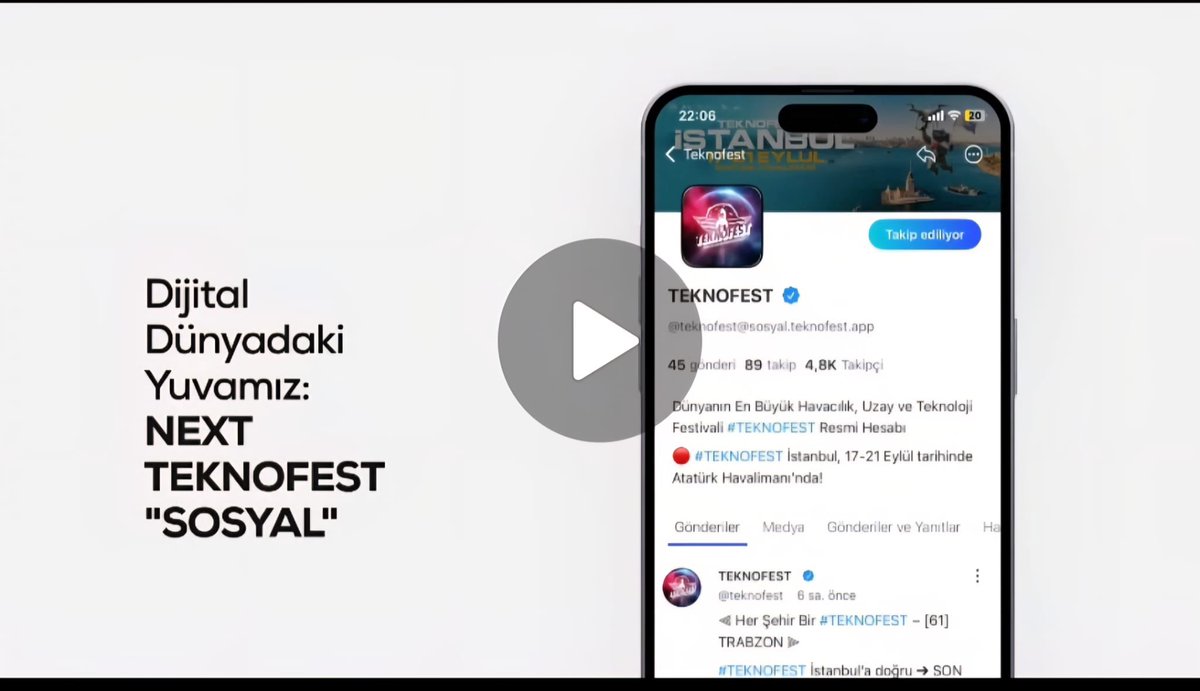 eafyoncu's tweet image. TEKNOFEST’in genç girişimcileri tarafından
tamamen yerli imkanlarla geliştirilmiş yeni dosyal medya platformu NEXT TEKNOFEST SOSYAL'de buluşalım.
giris.t3vakfi.app/tr/kayit