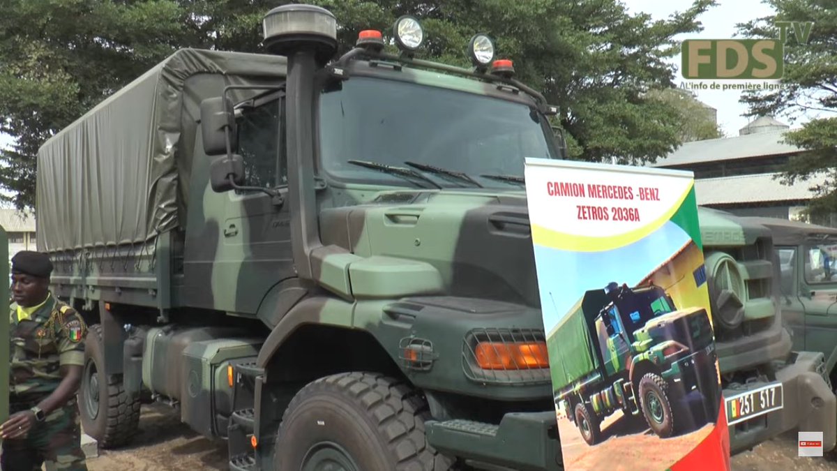HammerOfWar5's tweet image. Pictures showing german made Mercedes Benz Zetros 2036A and south korean made KIA KM450 trucks of the Senegalese 🇸🇳 military at the military camp Lamine DIEDHIOU,in December 2024.