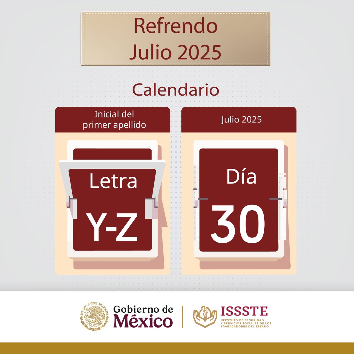 IsssteAgs's tweet photo. ๐Hoy es miรฉrcoles 30 de julio y es momento de refrendar para las personas con las primeras letras del apellido "Y" y "Z", acude a la oficina de Bolsa de Trabajo, en un horario de 09:00 a 15:00 hrs. Consulta los requisitos para refrendar.๐
#IsssteAguascalientes https://t.co/QUzOtKFWsB