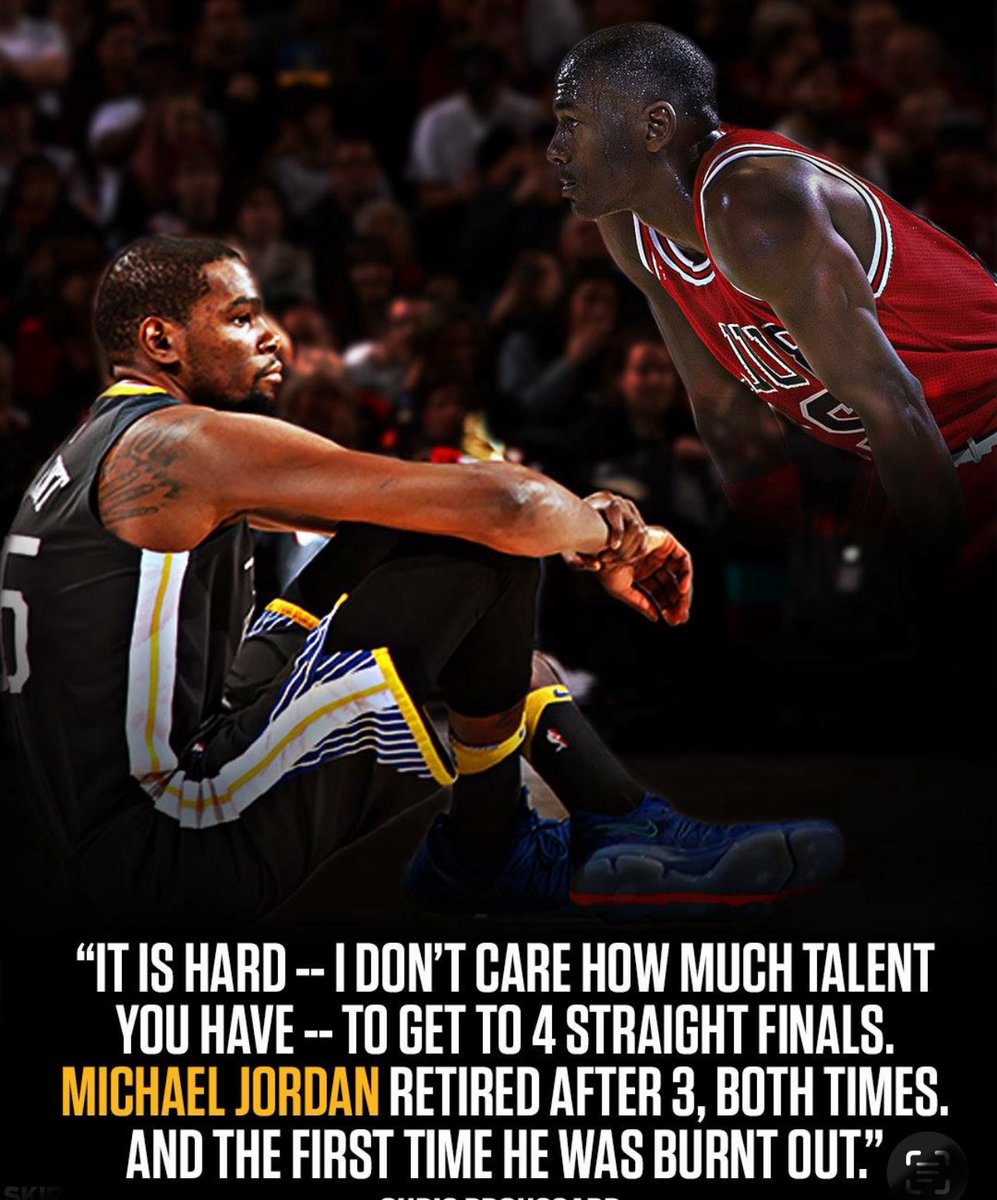 NycVipers's tweet image. Michael Jordan never reached more than three consecutive Finals before stepping away from the game—twice.
LeBron James, on the other hand, went to eight straight Finals and nine in a ten-season span.
Bron is mentally tougher and it's not close.