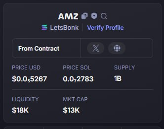 AllyMejia94612's tweet photo. $AMZ
CA : Ba9H8bHtwx9c7twpzr8NvaMbsTDxSwNf9dhoMbo6bonk
Done: x 161
You just missed a 10x move… all because you waited 5 minutes too long.

TG Channel Call : https://t.co/kZ8TtcQ803

#SOL #MEMECoin #TurboXBot #TurboXTradingBot #TurboX https://t.co/KxTCtTJtyk