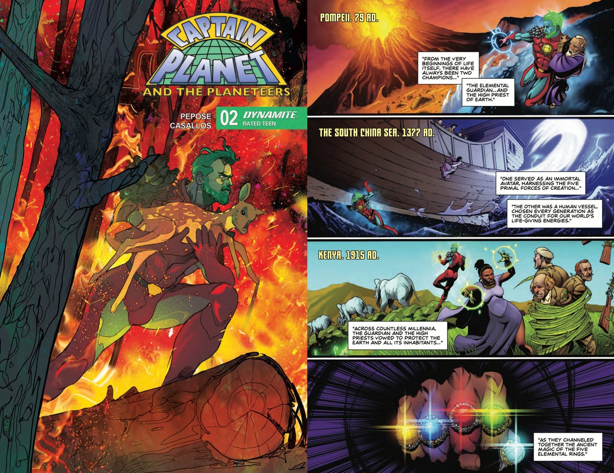 Peposed's tweet image. OUT NOW: Can Space Ghost survive the mind-bending machinations of Ultima? Find out in SPACE GHOST ANNUAL #1!
Meanwhile, the Planeteers converge on Manhattan — but their first meeting will be more explosive than they anticipated in CAPTAIN PLANET #2!
Both in comic shops NOW!