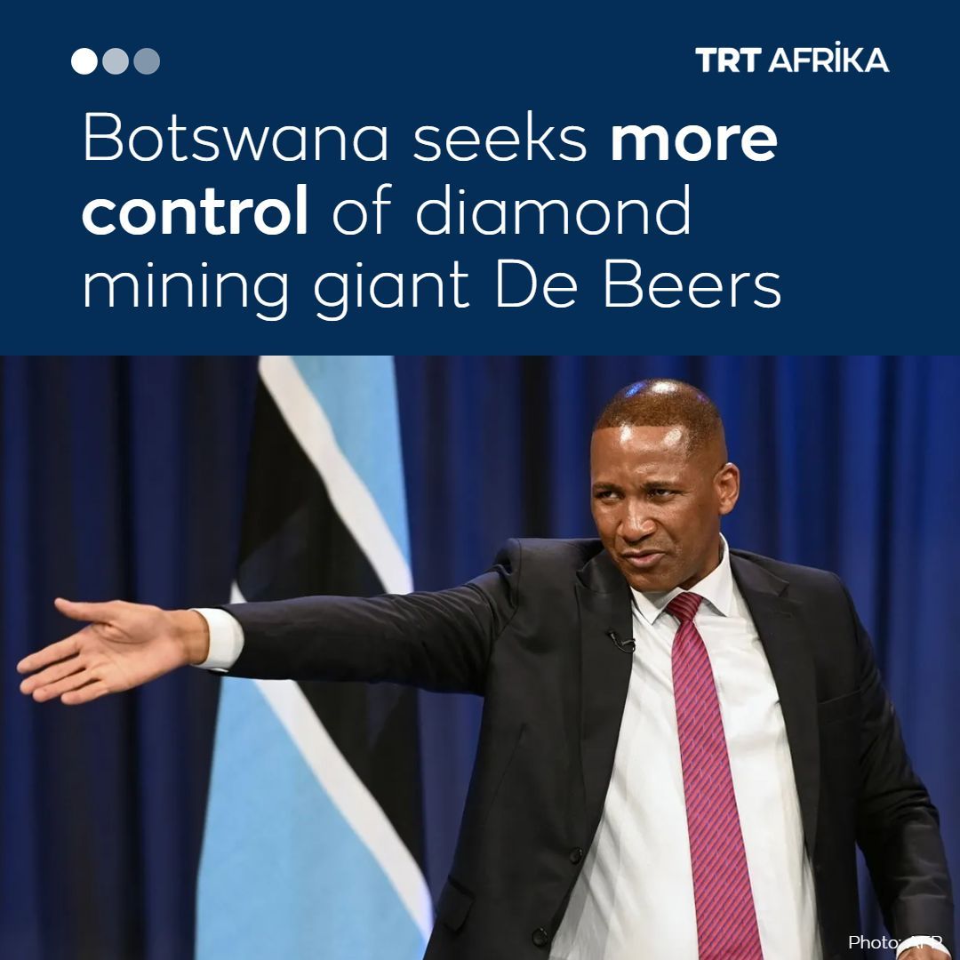 trtafrika's tweet image. Botswana is seeking to take a controlling stake in De Beers as Anglo American prepares to divest from the diamond giant
Read more: trt.global/afrika-english…
