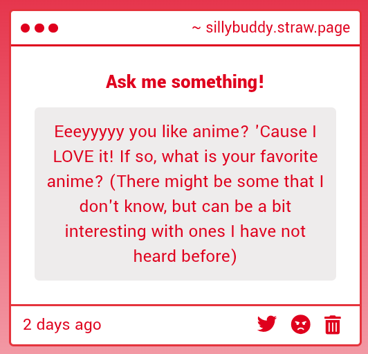 HelloImJustMike's tweet image. Some people ask me things in my website, I saw all them today!
Well... I doesn&apos;t like anime, but The Promised Neverland it&apos;s very good, so I think it&apos;s my favorite! :]