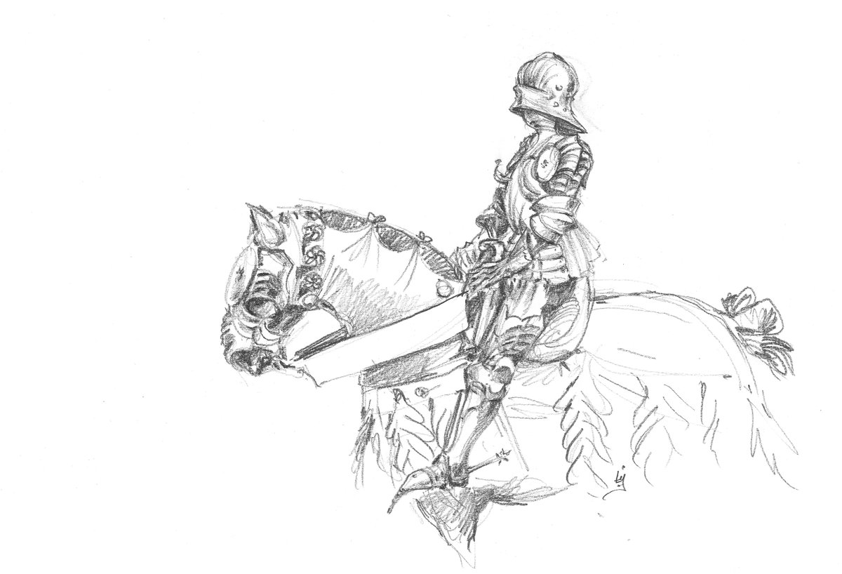 Eol4242's tweet image. Very late 15th knight with some elements prompted by a Polish effigy
