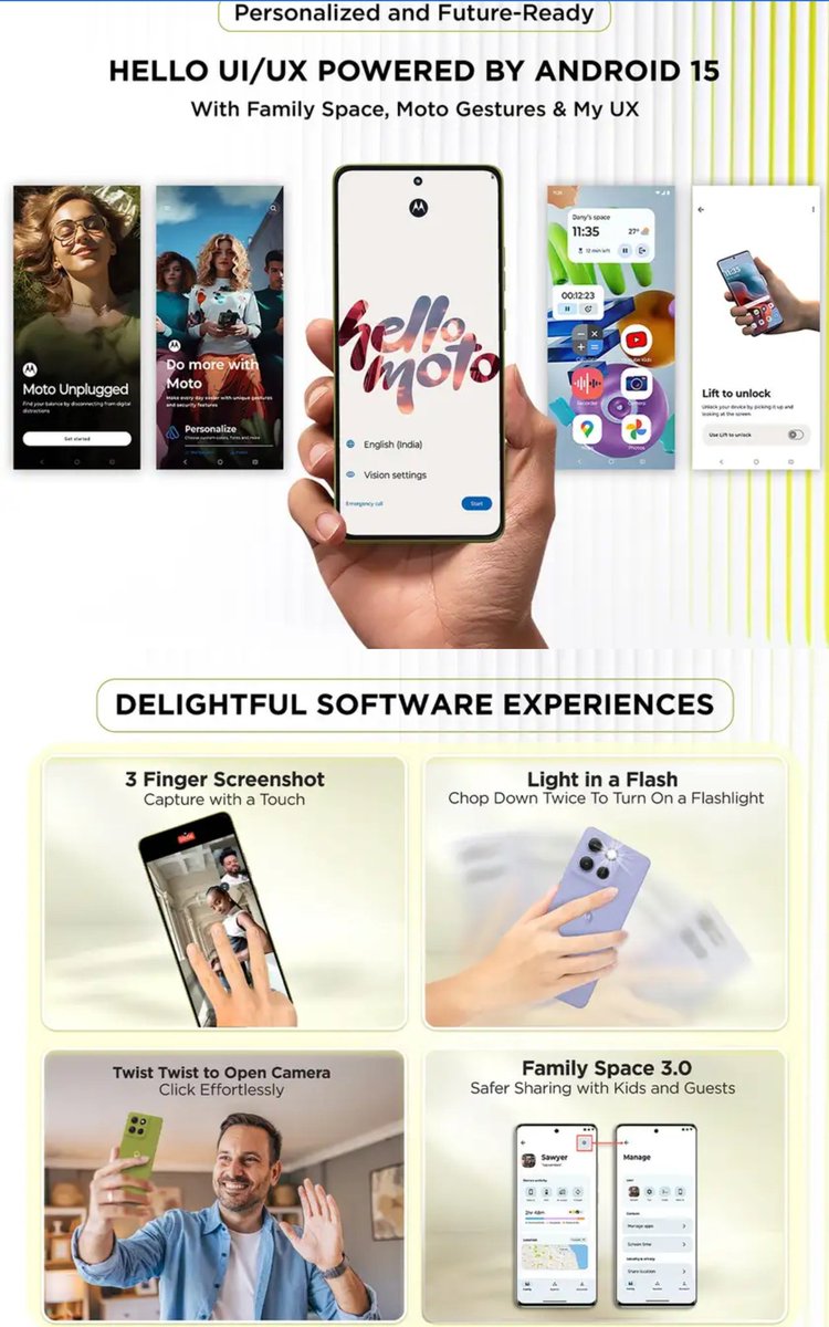 prathapgtech's tweet image. moto g86 Power 5G is launching on 30th July at 12PM!
🔥 1.5K pOLED Display | 📸 50MP OIS Sony Sensor | 🔋 3-Day Battery
💪 IP68 + IP69 Rated | ⚙️ MediaTek Dimensity 7400

#MotoG86Power5G #PowerPacked #Motorola #FlipkartLaunch
