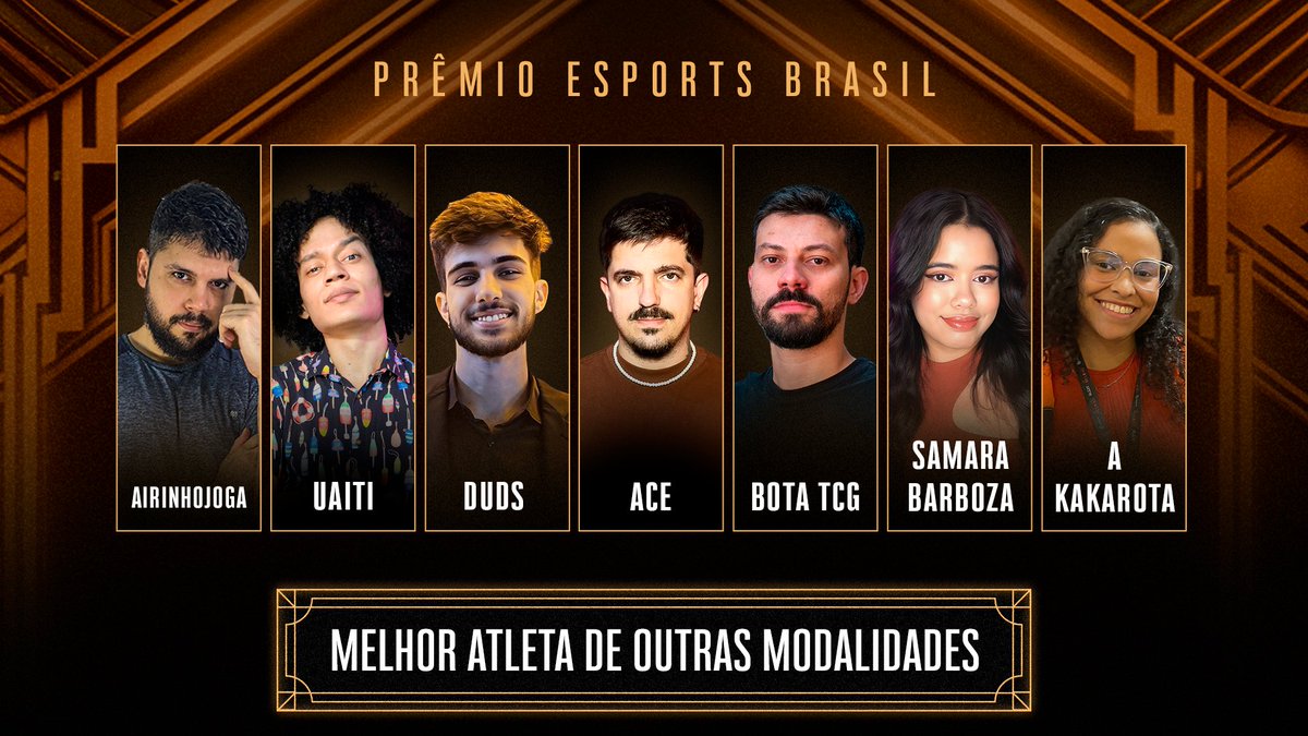 Melhor Atleta de Outras Modalidades:

<a href="/AirinhoJoga/">Airon Anderson</a> / <a href="/_Uaiti/">Uaiti</a> / <a href="/DudsMelow/">Duds🎙️</a> / <a href="/_aceDota/">ace</a> / <a href="/BotaTcg/">BotaTCG</a> / <a href="/samaraabarboz/">Samara Barboza</a> / <a href="/aKakarota/">Kaká</a> 

#PEB25