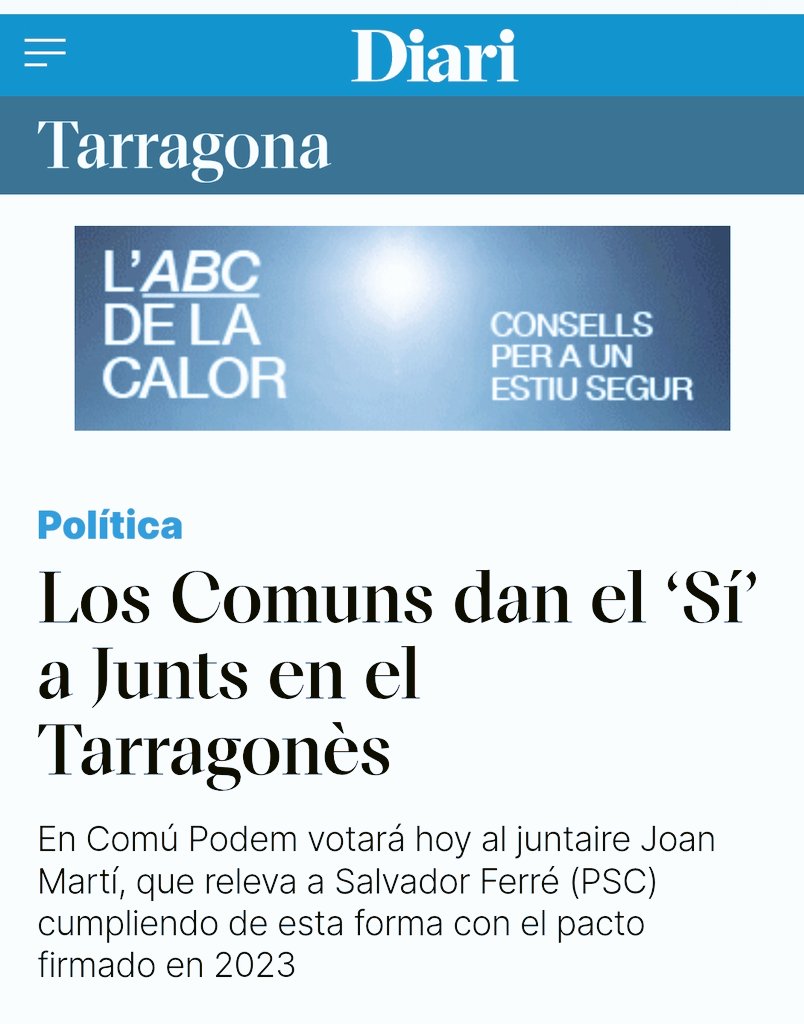 Los Comunes y <a href="/sumar/">Sumar</a> me producen cada vez más asco y hastio. Estos últimos ayer, criticaron a <a href="/PODEMOS/">Podemos</a> porque votó no a los regalos a las eléctricas del gobierno PSOE-SUMAR.
Los Comunes de mí ciudad, #Tarragona, dando su voto a Junts per Catalunya, herederos de la corrupta