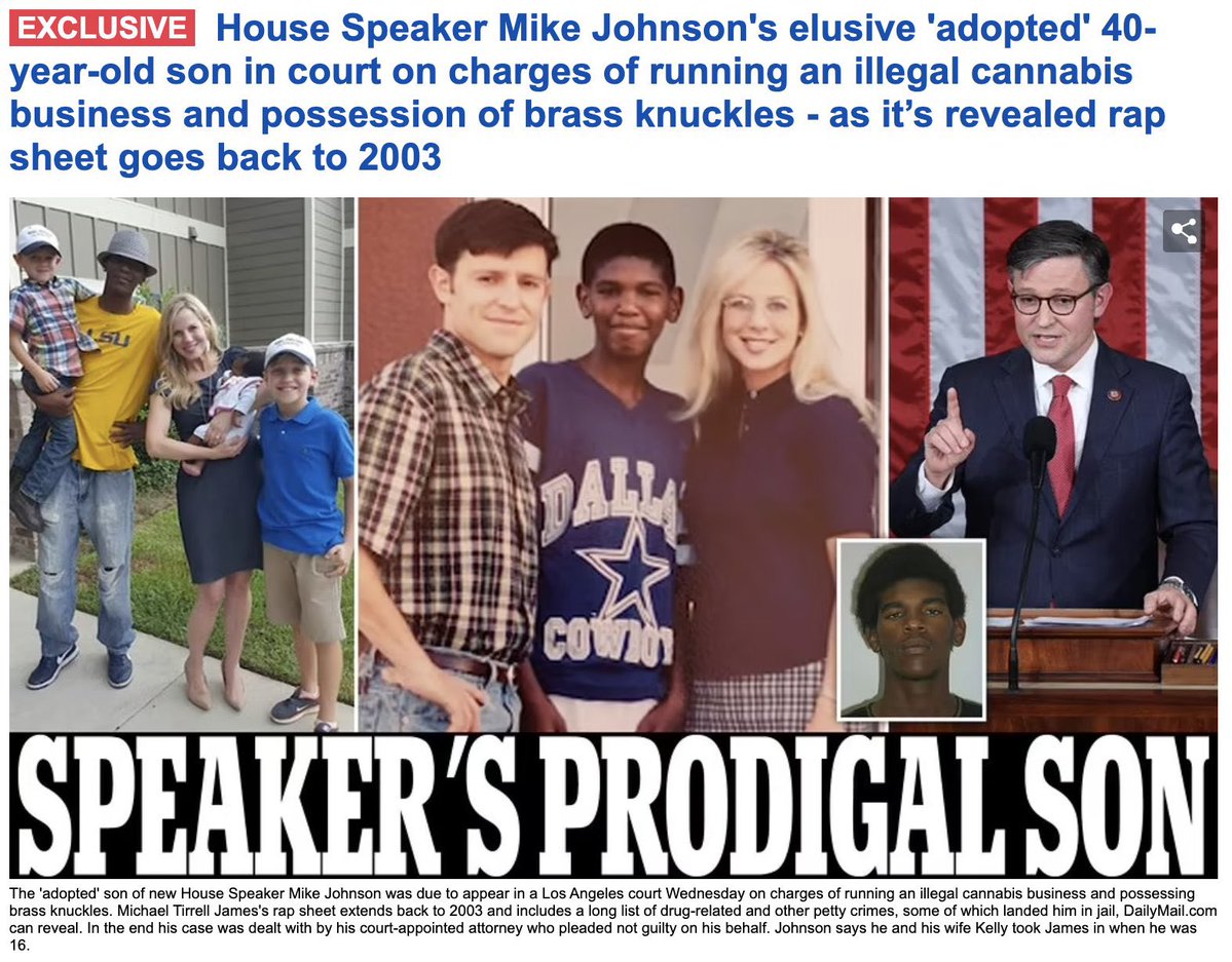 realstewpeters's tweet image. Speaking of covering for pedophiles, did we ever find out what happened to the 14-year-old black kid that Speaker Mike Johnson randomly “took custody” of 25 years ago?