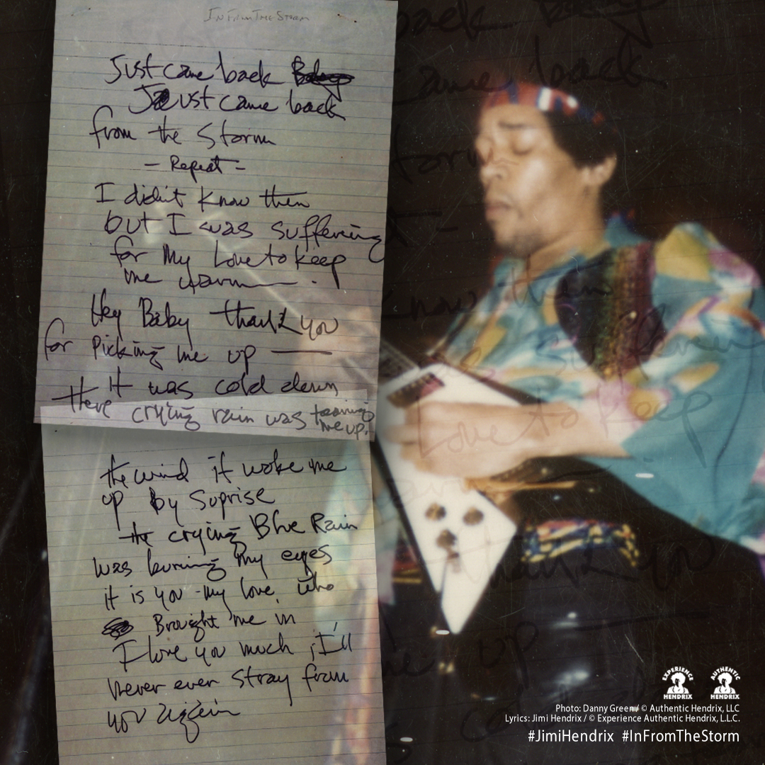 JimiHendrix's tweet image. Recorded on July 22, 1970 at Electric Lady Studios, "In From The Storm" evolved from a July 21 recording "Tune X - Just Came In." The song is based on a concept Jimi developed while on Tour. The final recording of "In From The Storm" appears on FIRST RAYS OF THE NEW RISING SUN.…