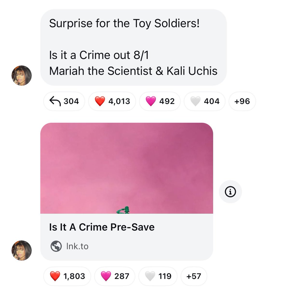 rapalert6's tweet image. Mariah the Scientist’s new single “Is It A Crime” featuring Kali Uchis will be released next Friday.