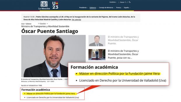 PP Comunidad de Madrid (@ppmadrid) on Twitter photo Querida Noelia, tu decisión te honra.
Ahora te toca a ti, <a href="/oscar_puente_/">Oscar Puente</a>, que pusiste como máster en tu currículum un cursillo de una fundación del PSOE.
okdiario.com/espana/oscar-p… Querida Noelia, tu decisión te honra.
Ahora te toca a ti, <a href="/oscar_puente_/">Oscar Puente</a>, que pusiste como máster en tu currículum un cursillo de una fundación del PSOE.
okdiario.com/espana/oscar-p…