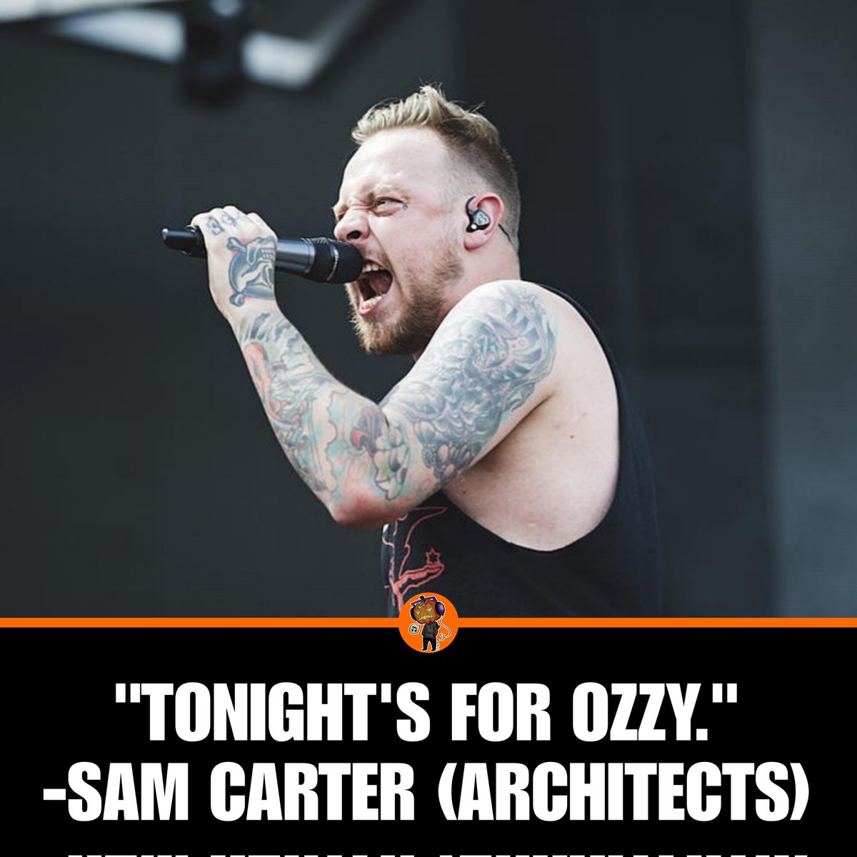 SOTSPodcast's tweet image. Sam Carter (Architects) says tonight's performance from the band in Atlanta, Georgia will be dedicated to the late Ozzy Osbourne.